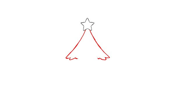 彩色漂亮的圣诞树简笔画