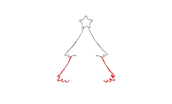 彩色漂亮的圣诞树简笔画