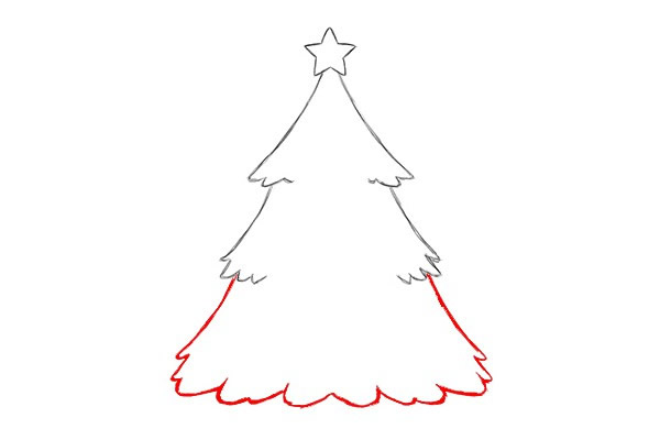 彩色漂亮的圣诞树简笔画