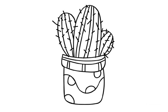 3幅仙人掌手绘简笔画