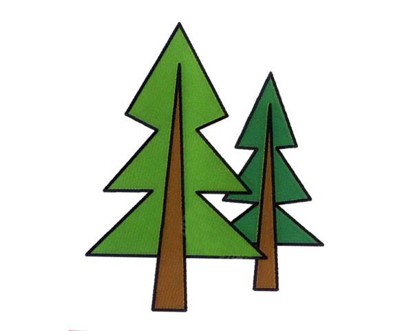 两颗小松树的简笔画