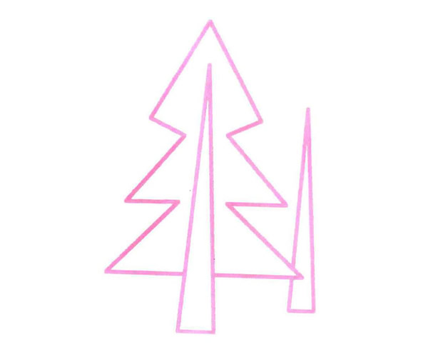 两颗小松树的简笔画