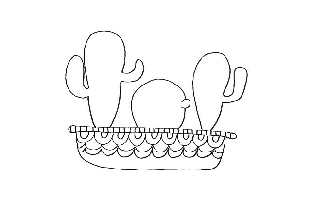 彩色的仙人掌简笔画教程