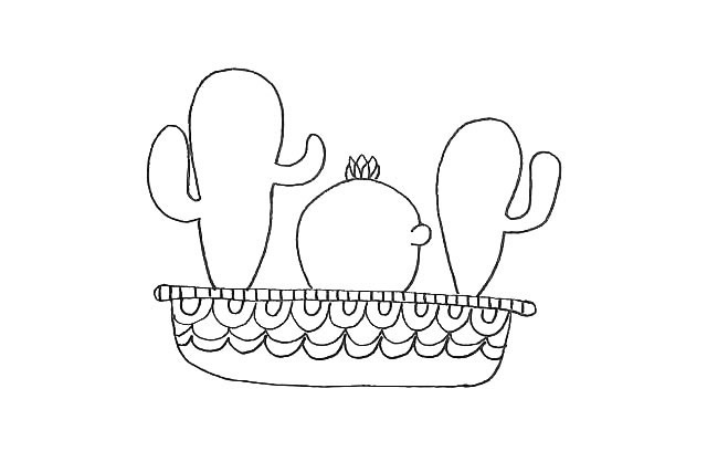 彩色的仙人掌简笔画教程