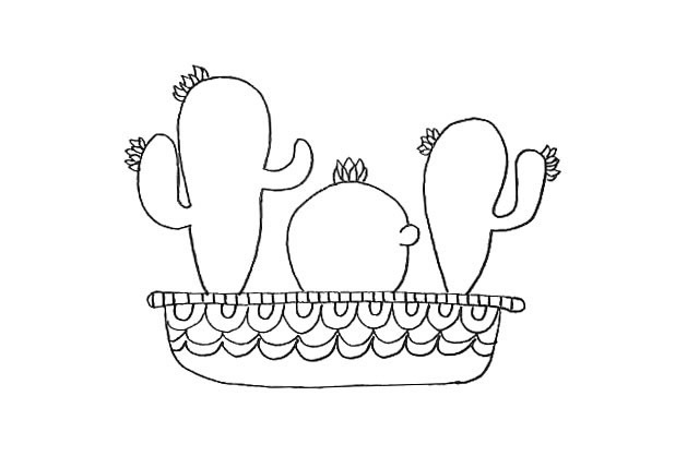 彩色的仙人掌简笔画教程