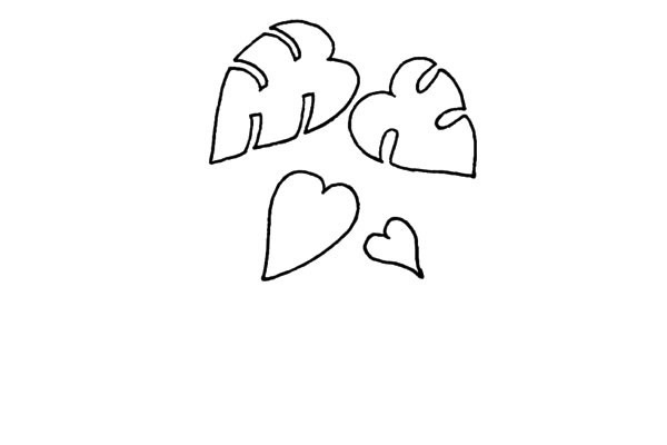 龟背竹简笔画步骤教程