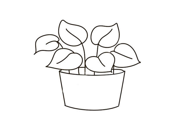 涂色的绿萝简笔画(绿萝简笔画带颜色)