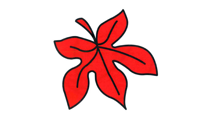 红色的枫叶简笔画(秋天红色枫叶的简笔画)