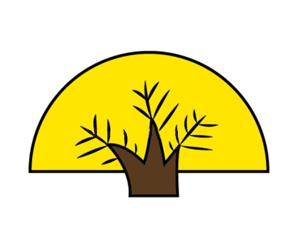 扇形的大树简笔画(扇形书签简笔画)