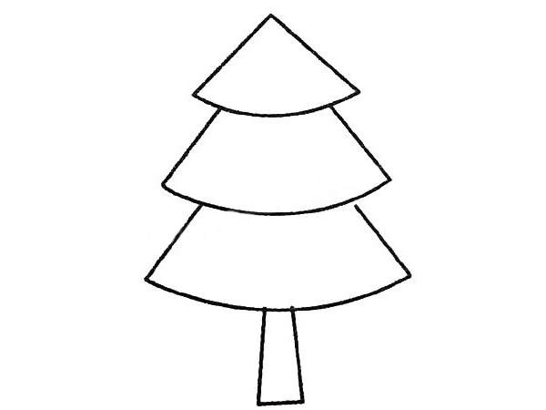 四步画出松树简笔画步骤