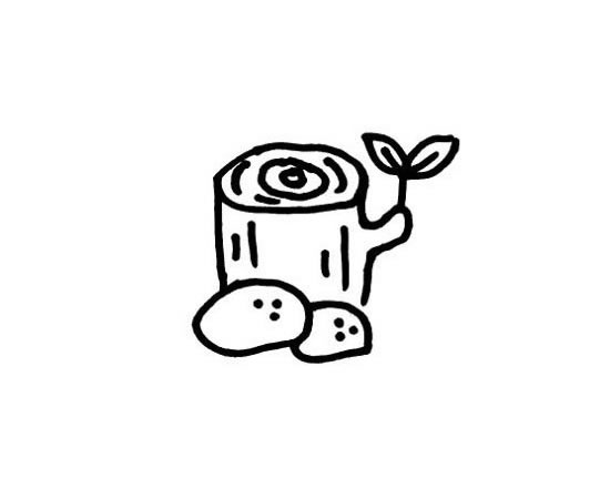长新芽的树桩简笔画(树桩长出了新芽)