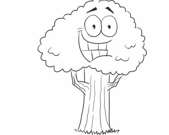 开心的卡通大树简笔画教程(开心大树图片卡通)