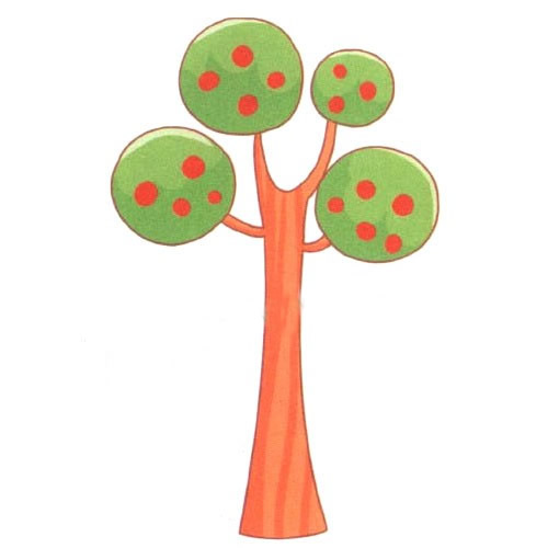 涂颜色的苹果树简笔画(苹果树怎么图颜色)