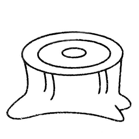 三步学会画树桩简笔画