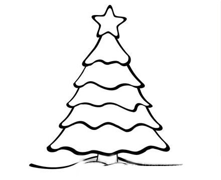 漂亮的圣诞树彩色简笔画