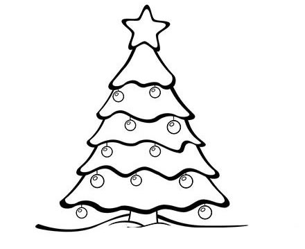 漂亮的圣诞树彩色简笔画