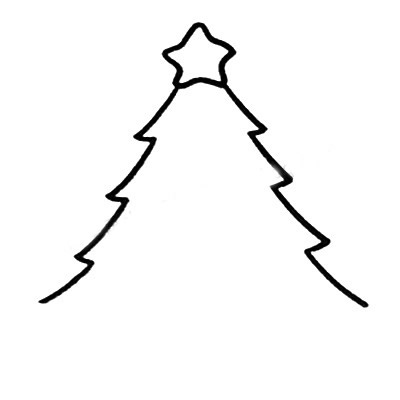 花盆里的圣诞树简笔画