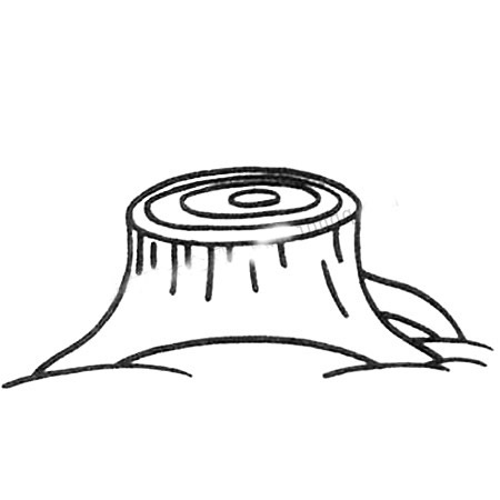 一步步教你画简单的树桩