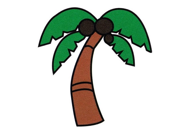 带颜色的椰树简笔画教程