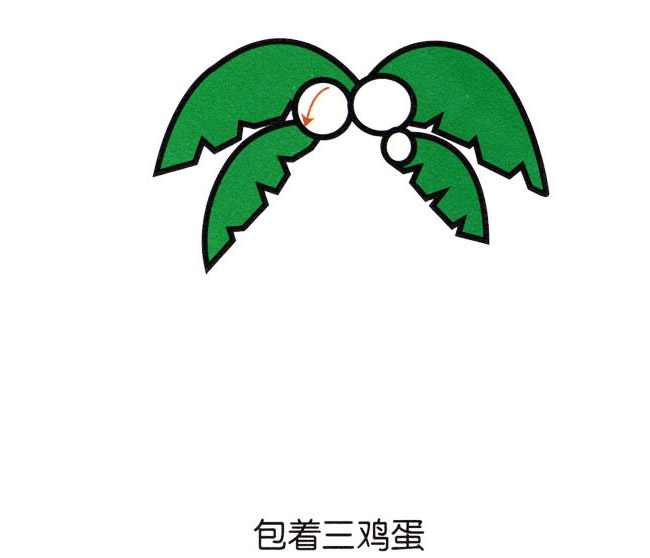 带颜色的椰树简笔画教程