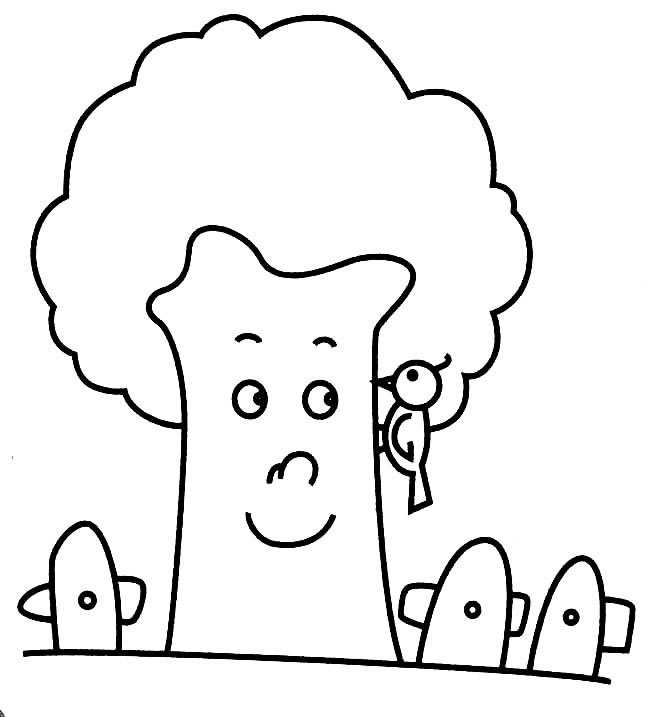 卡通大树和啄木鸟的简笔画(啄木鸟为大树治病的故事)