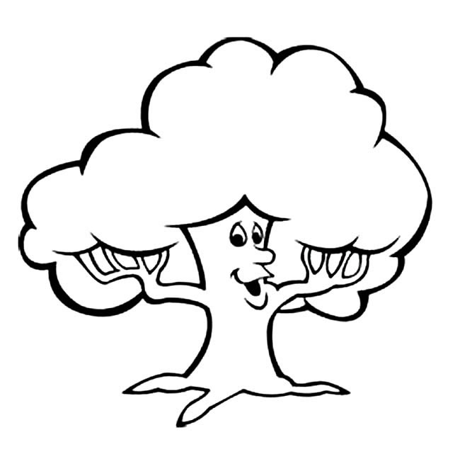 卡通风格的大树简笔画