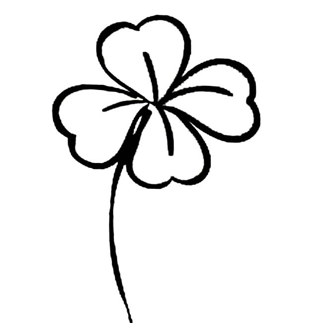 四叶草的简单画法(四叶草画法简笔画图片)