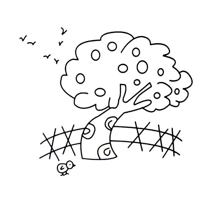 果园里的果树简笔画(果园里的果树简笔画)