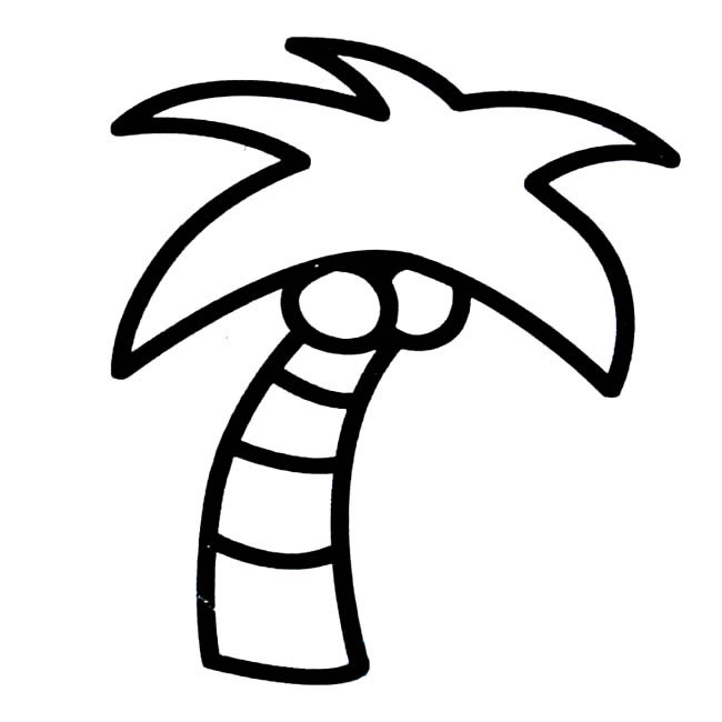 非常简单的椰子树简笔画(椰子树简单又好画)