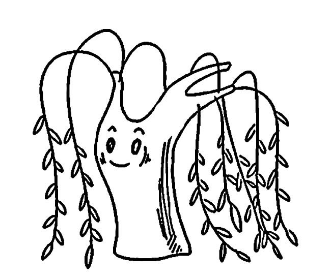 卡通可爱的柳树简笔画(卡通简图片大全可爱图片)