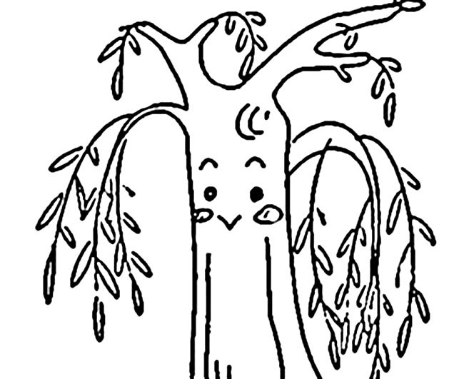卡通的柳树简笔画(柳树的画法简笔画图片)