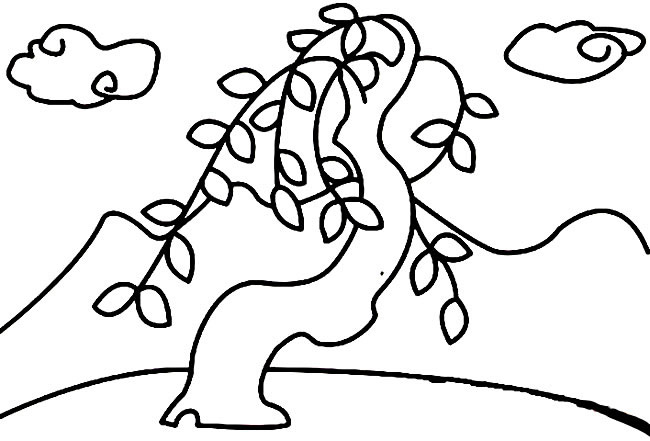 山下的柳树简笔画(柳树树干简笔画)
