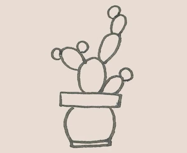 教你画仙人掌儿童画