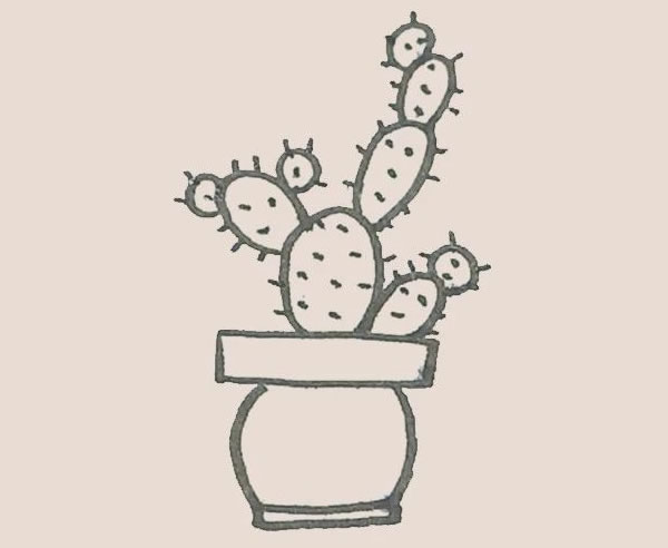 教你画仙人掌儿童画