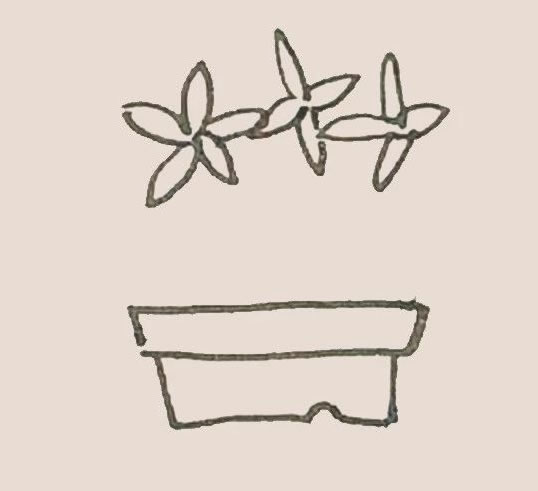 简单的盆栽儿童画