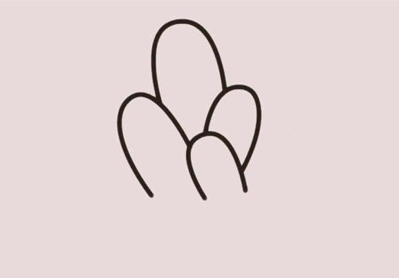 金手指仙人掌盆栽简笔画