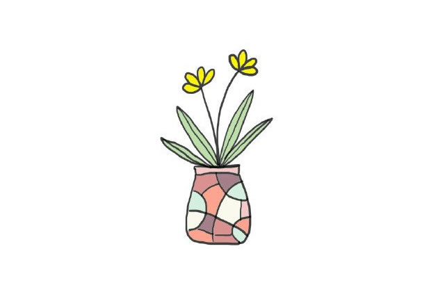 分享几组盆栽简笔画