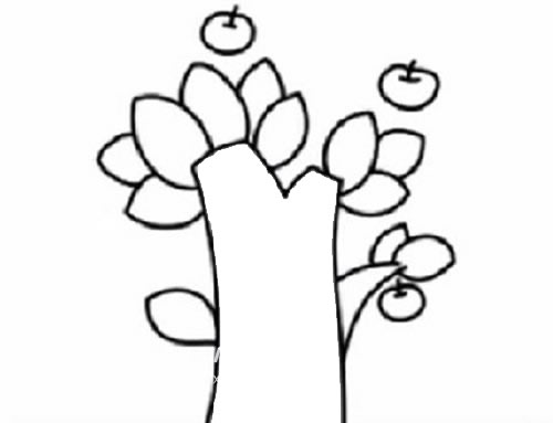 苹果树简笔画画法