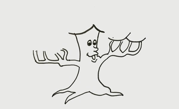 卡通的大树简笔画步骤