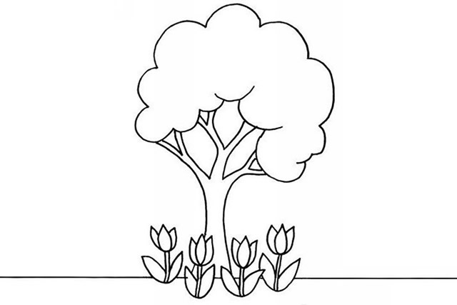 分享几幅大树简笔画
