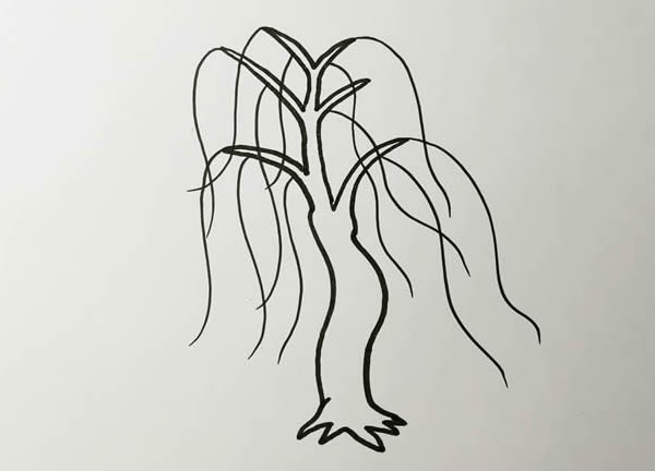 好看的柳树简笔画图片