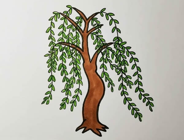 好看的柳树简笔画图片