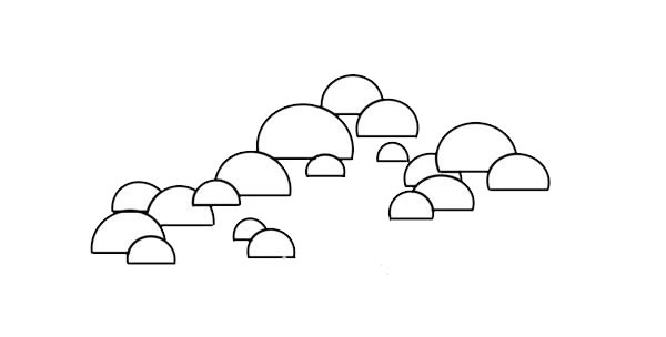 漂亮的彩色云南松简笔画