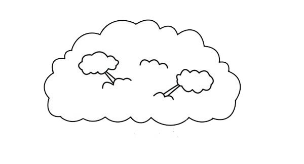 卡通上色的大树简笔画