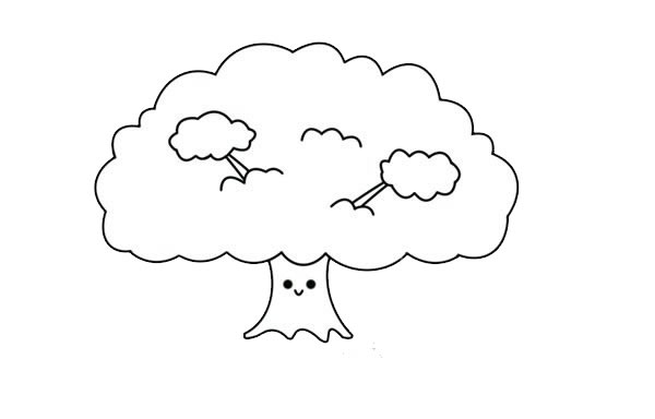 卡通上色的大树简笔画