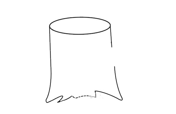 彩色的树桩简笔画步骤