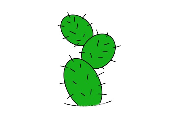 简单几笔的仙人掌简笔画