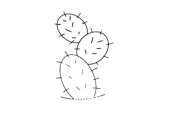 简单几笔的仙人掌简笔画