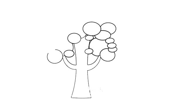 绿色的大树简笔画