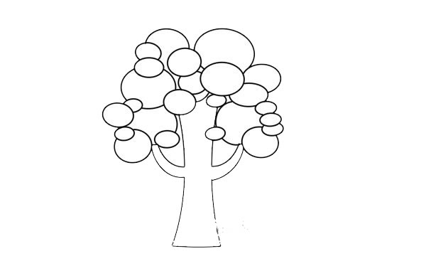 绿色的大树简笔画